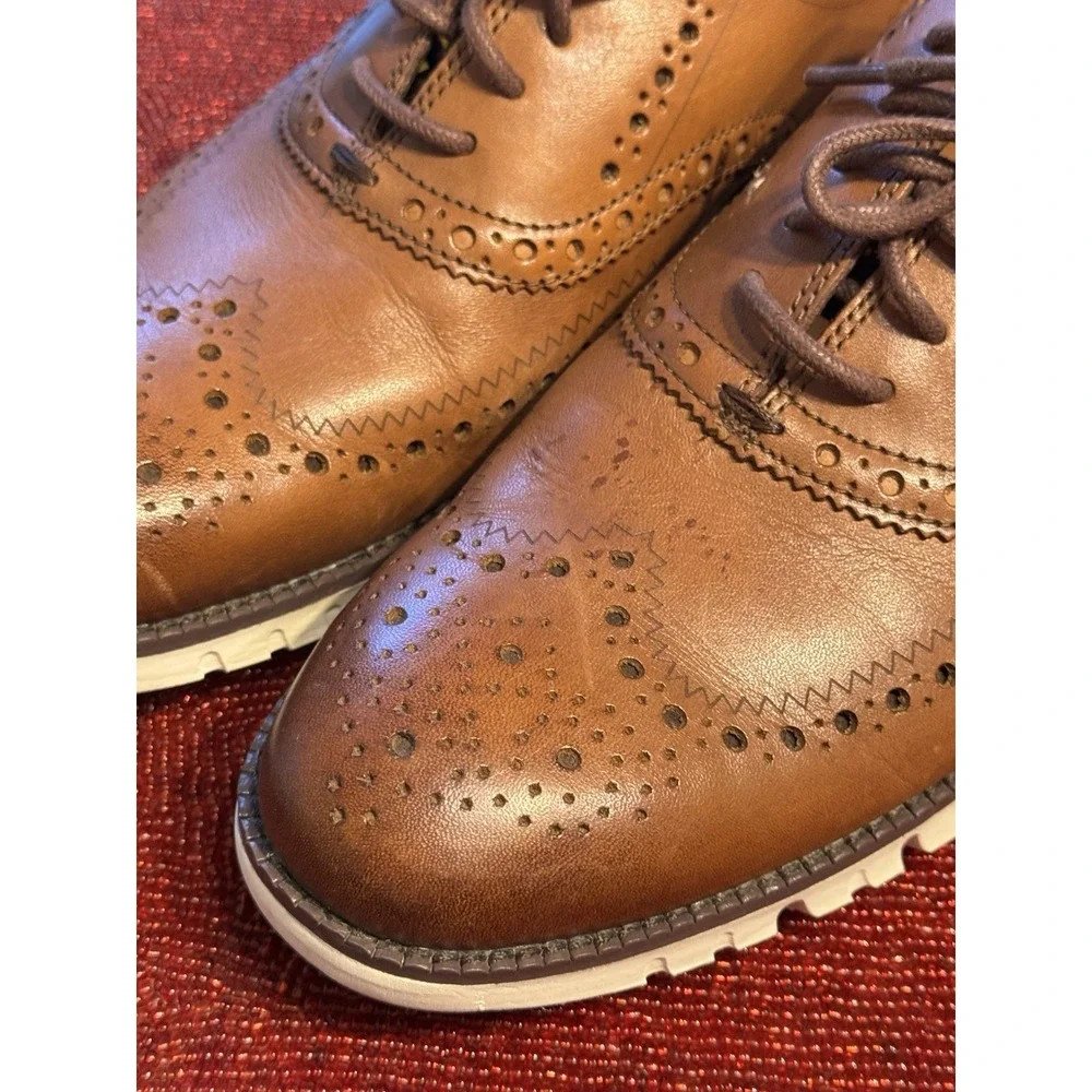 Cole Haan ZERØGRAND Wingtip Oxford Men's Size 8M Brown Leather Brogue Shoes